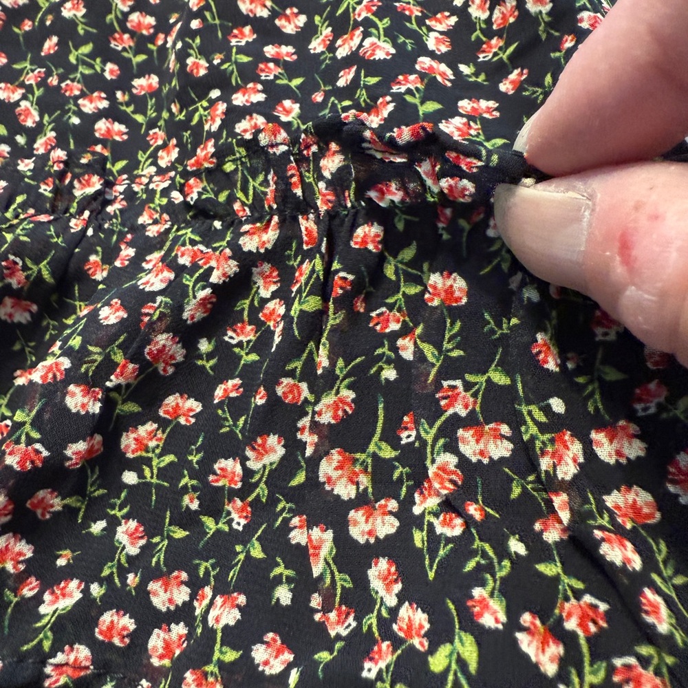 Sienna Sky Black Floral Bohemian Mini Skirt- Medium - Picture 5 of 11